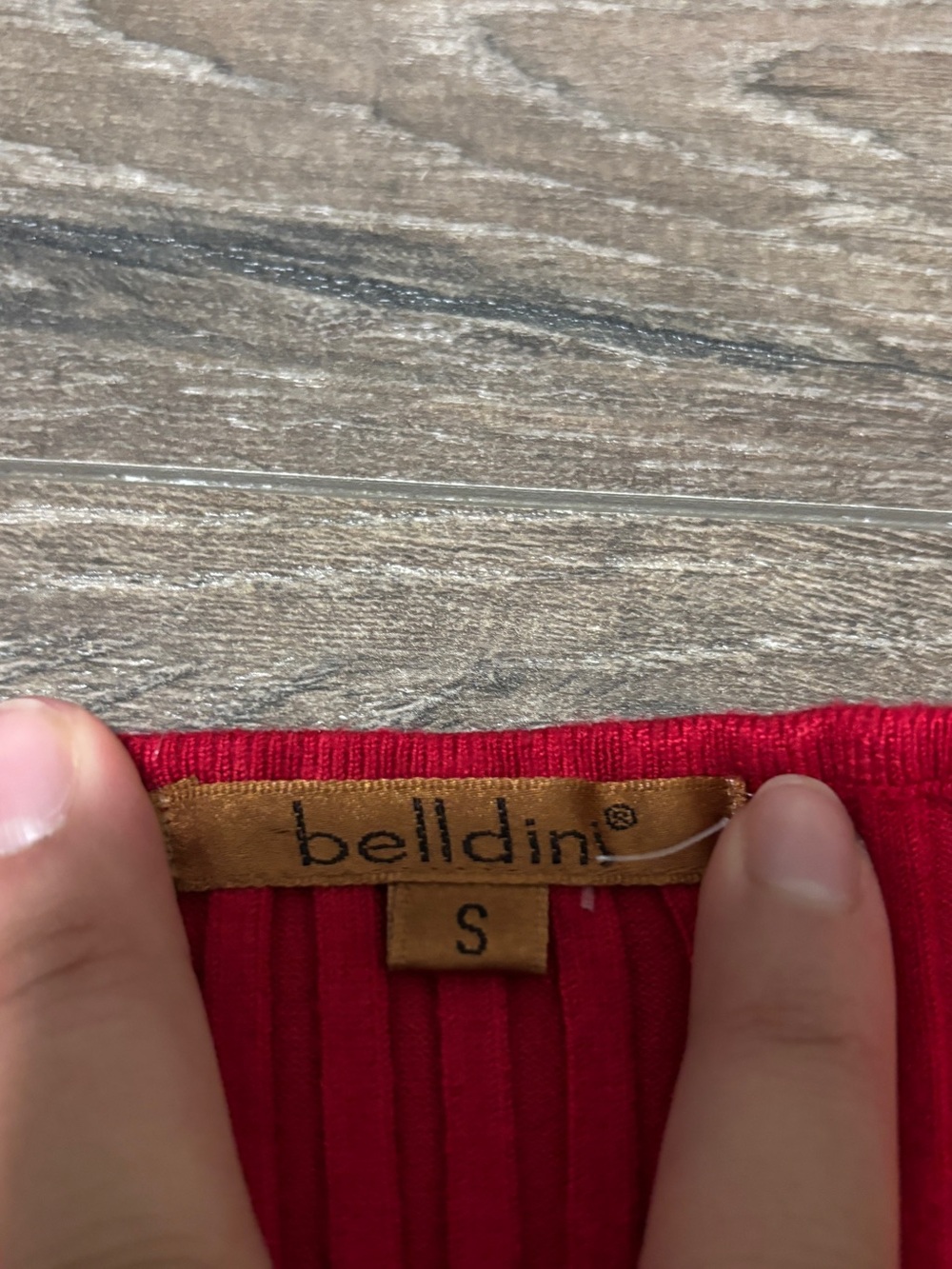 Belldini Red Ribbed Square Neck Tank - Picture 3 of 3